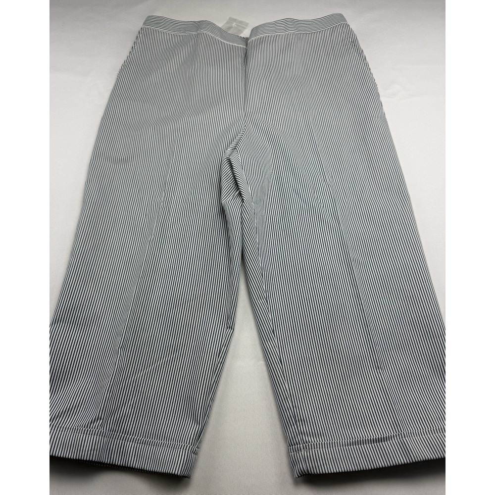 Alfred Dunner Women's Pull On Pants Size 14 Blue White Striped Stretch NWT Style
